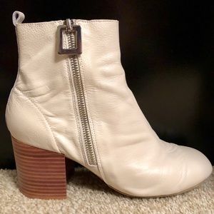 White Leather Ankle Boots
